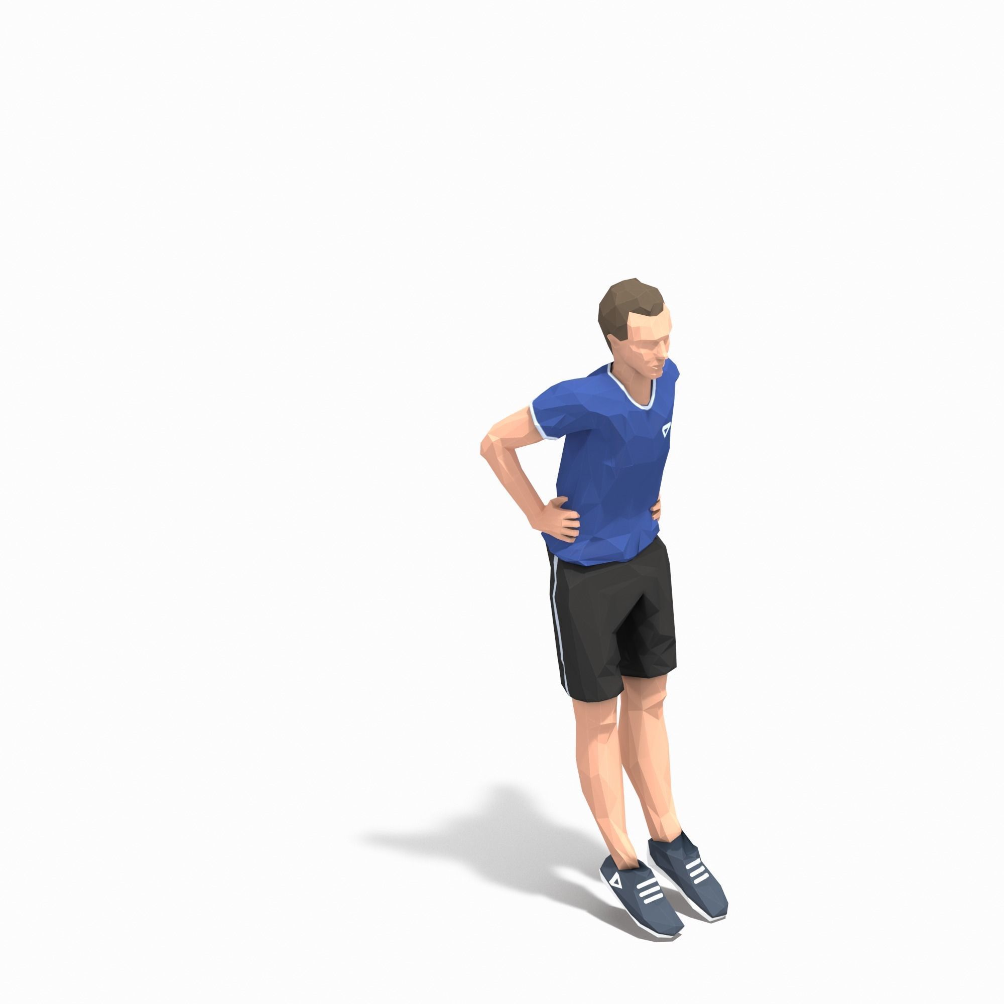 Frog Jump  Exercise Man Animation Low-poly 3D model_5