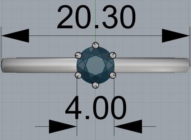 Ring with gem size 17 mm 3D print model_7