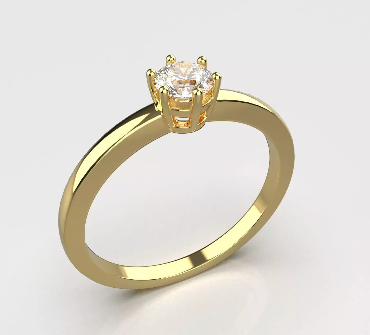 Ring with gem size 17 mm 3D print model_0