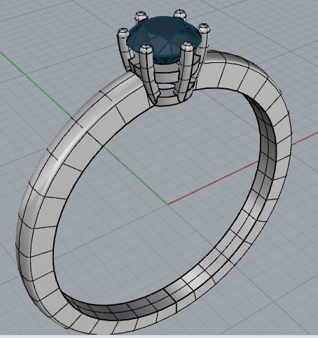 Ring with gem size 17 mm 3D print model_5