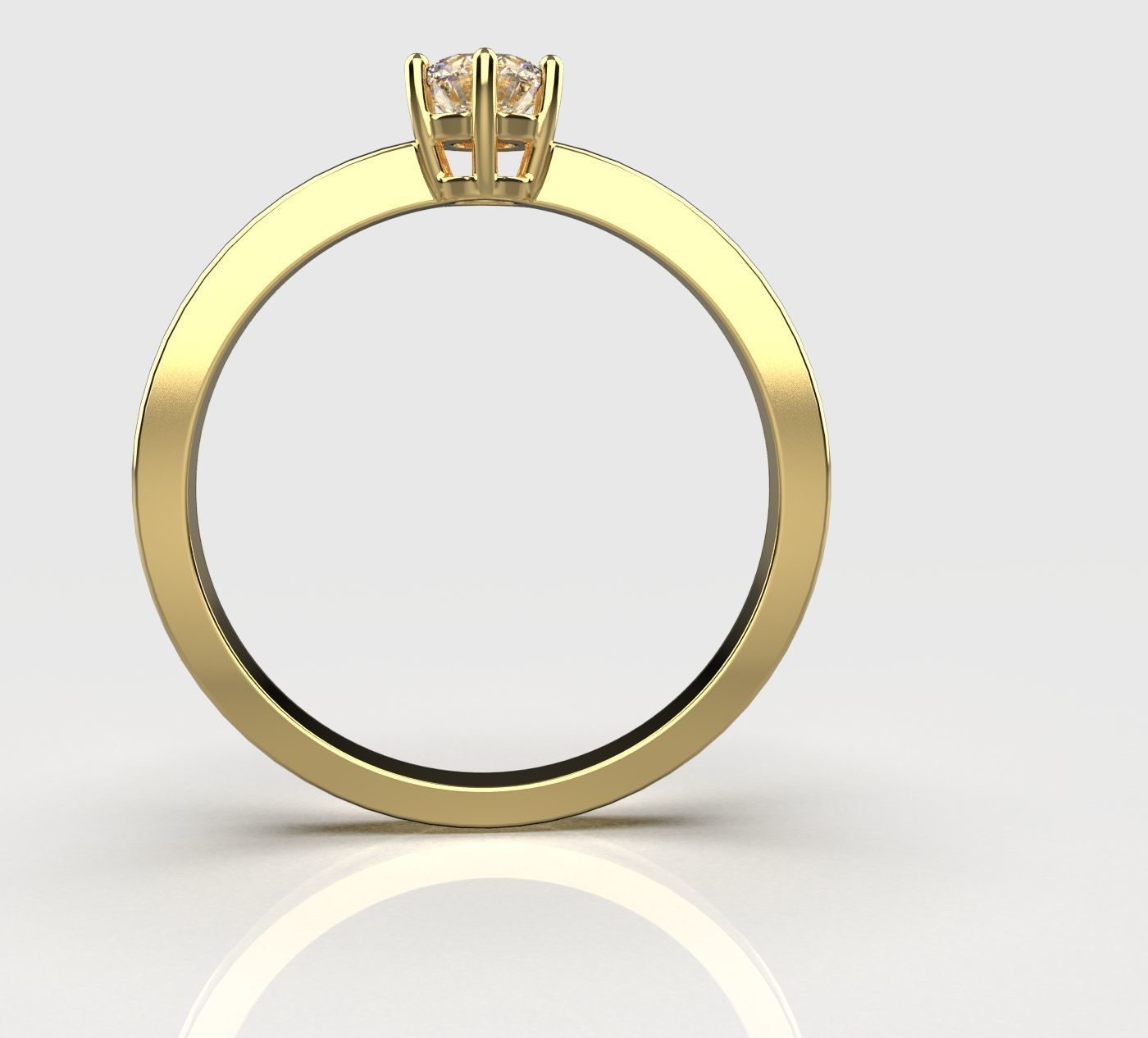 Ring with gem size 17 mm 3D print model_4