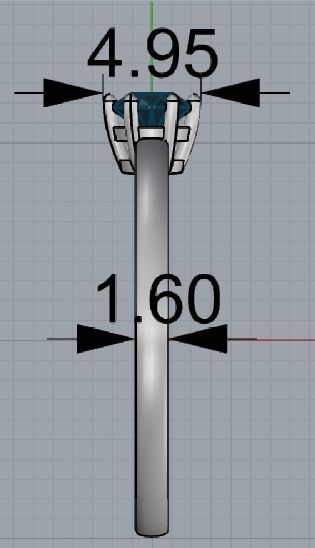 Ring with gem size 17 mm 3D print model_8