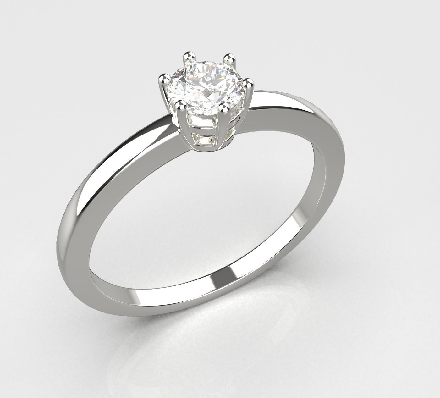 Ring with gem size 17 mm 3D print model_1