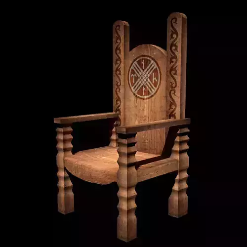 Simle Throne Low-poly 3D model