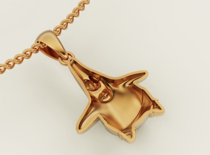 Patrick Star Pendant Sculpture jewelry gold 3D print model_7