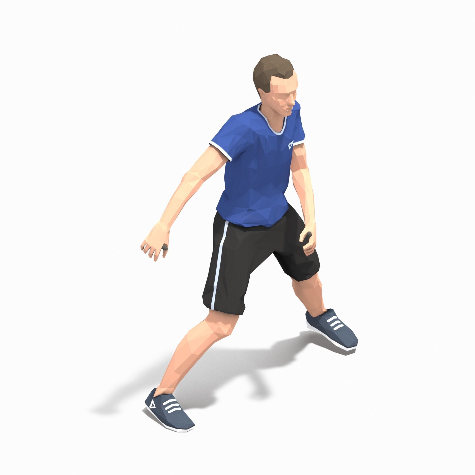 Lateral jump Exercise Man Animation Low-poly 3D model_6