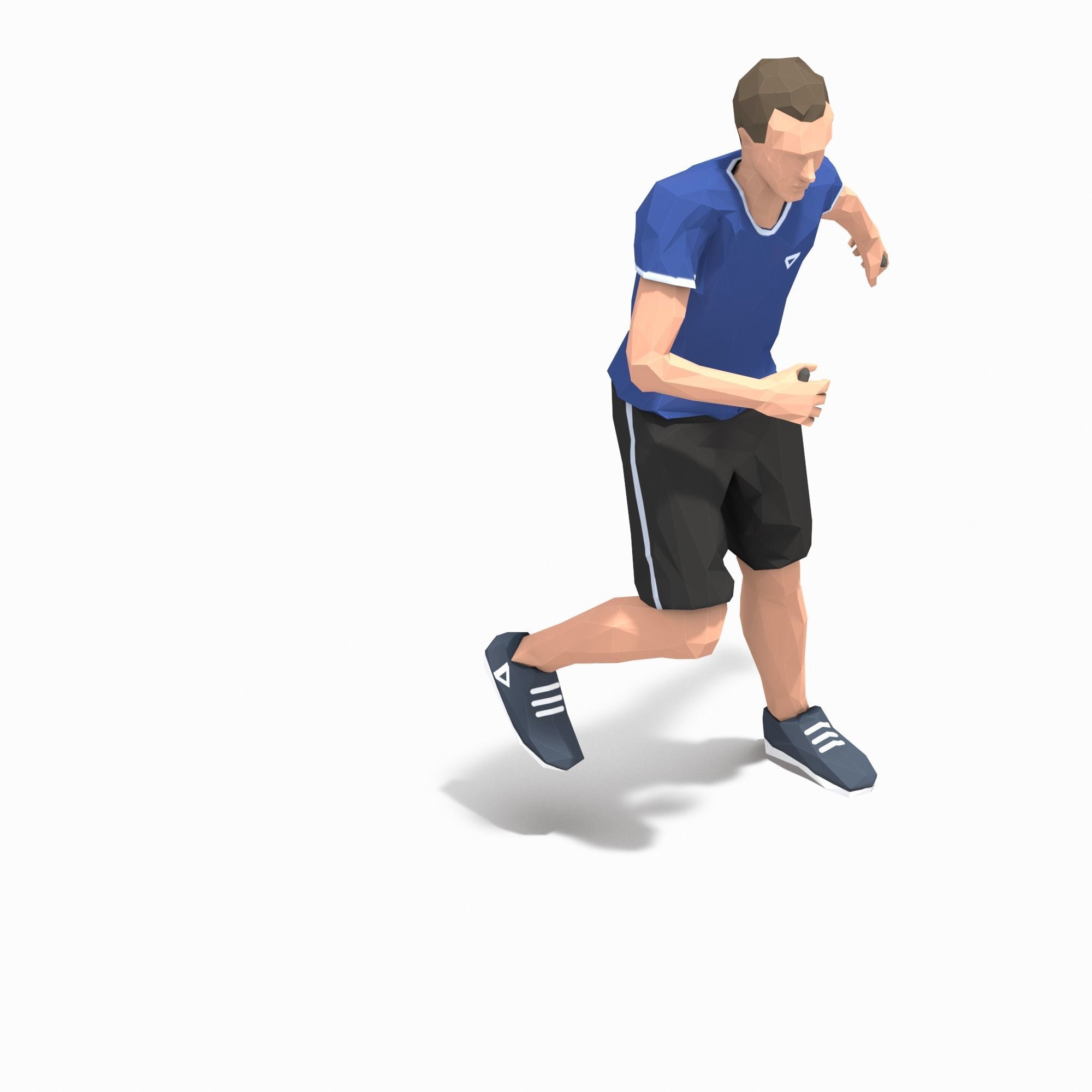 Lateral jump Exercise Man Animation Low-poly 3D model_5