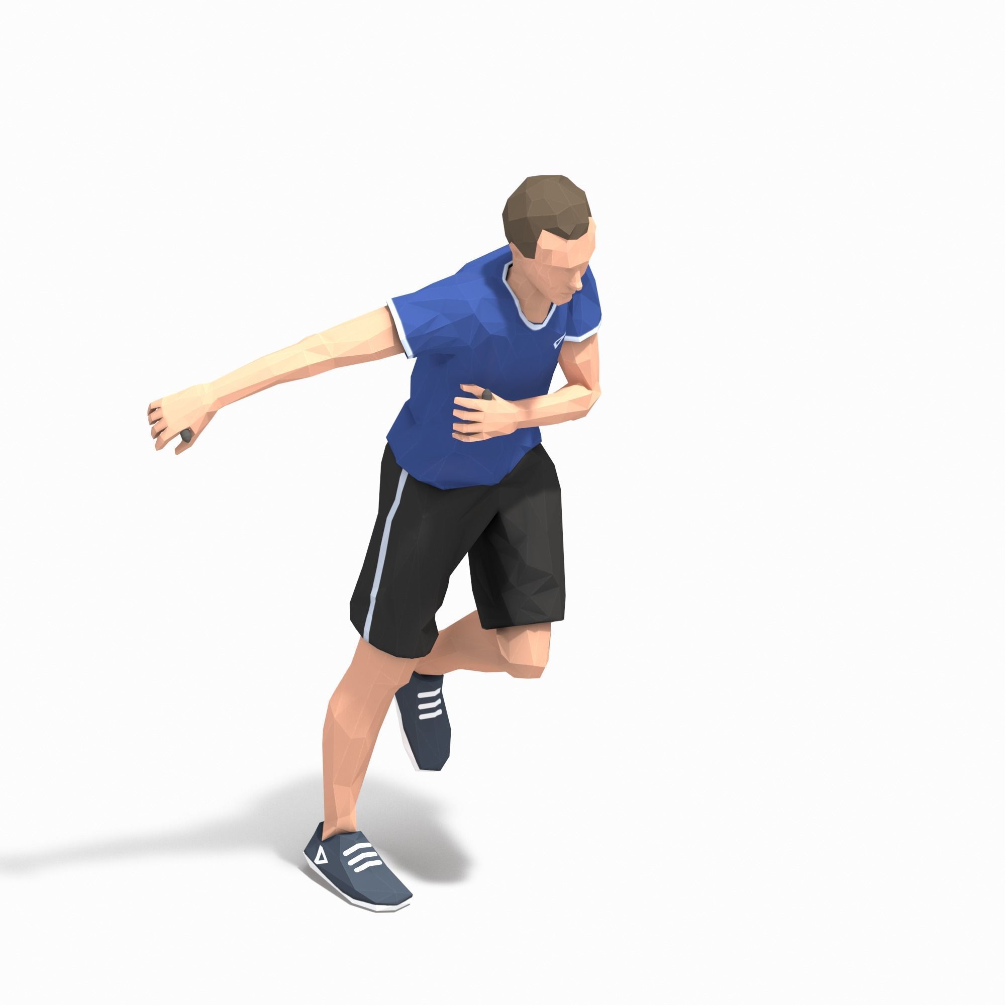 Lateral jump Exercise Man Animation Low-poly 3D model_2