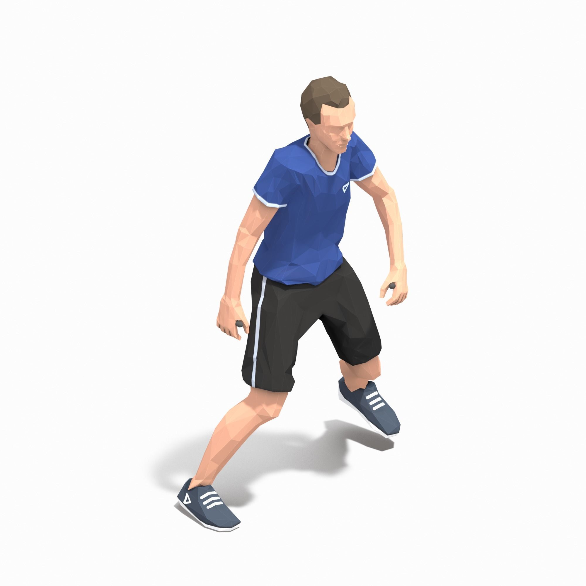 Lateral jump Exercise Man Animation Low-poly 3D model_3