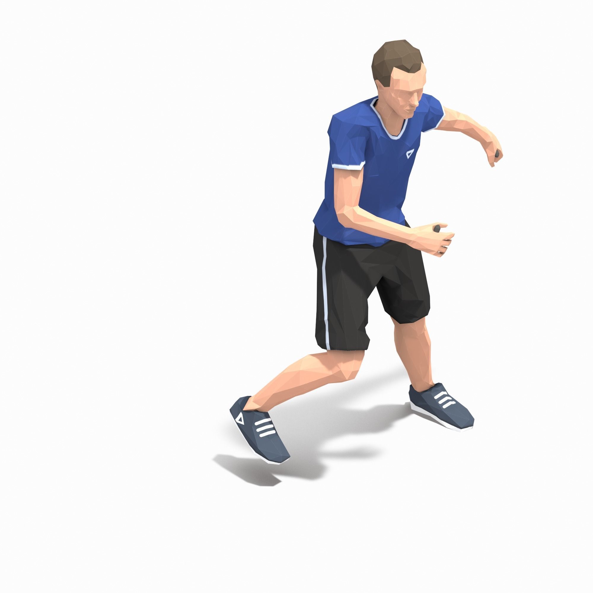 Lateral jump Exercise Man Animation Low-poly 3D model_4