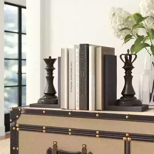 Black Checkmate Non-skid Bookends