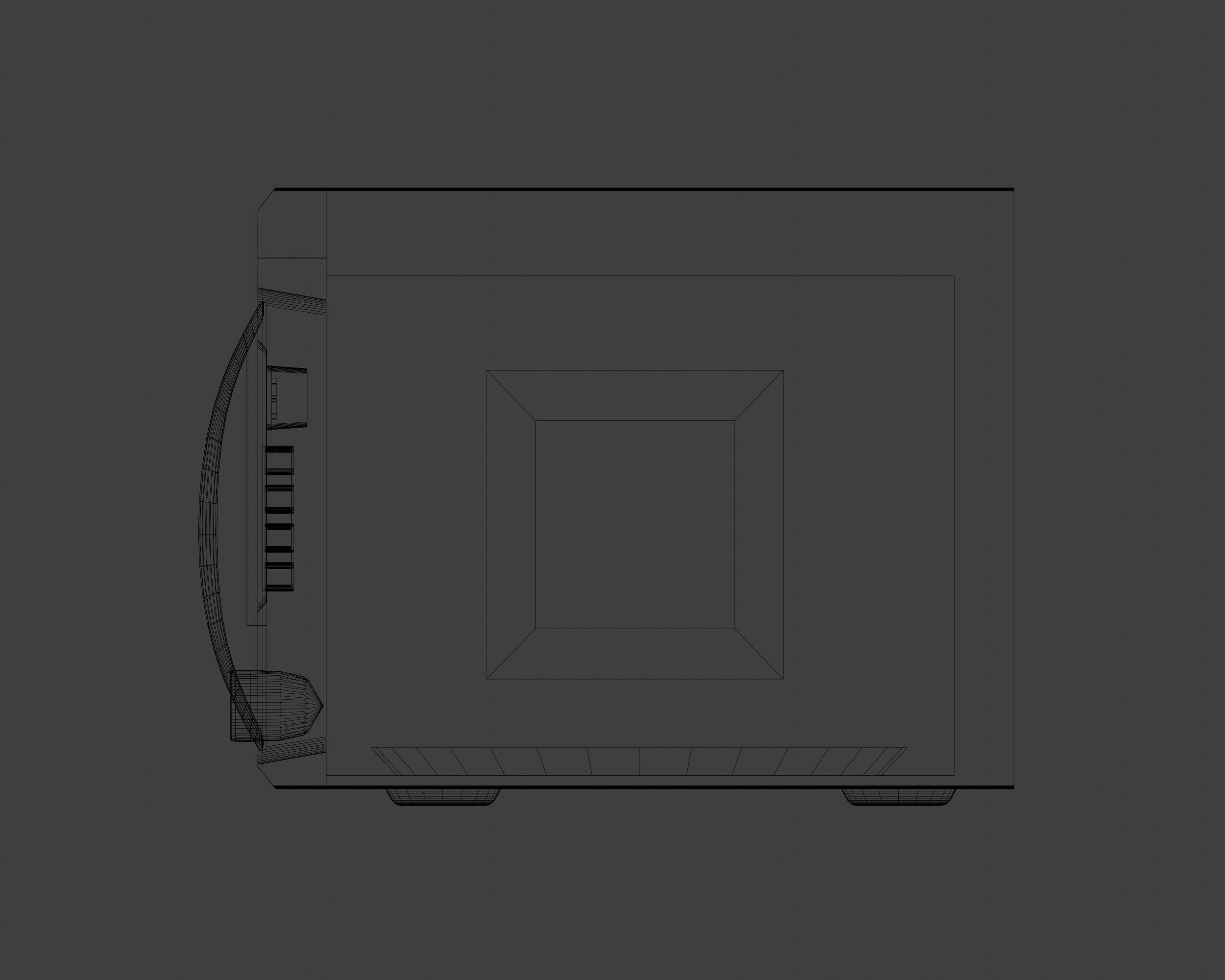 Simple microwave 3D low poly model  Low-poly 3D model_6