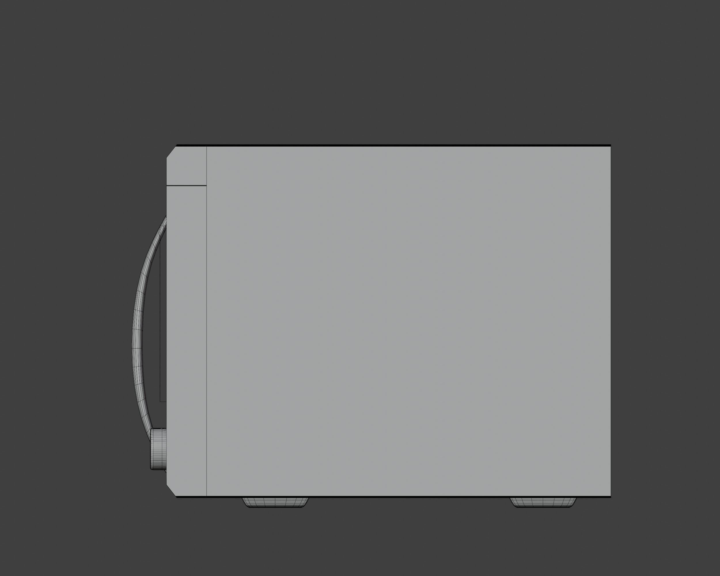 Simple microwave 3D low poly model  Low-poly 3D model_2