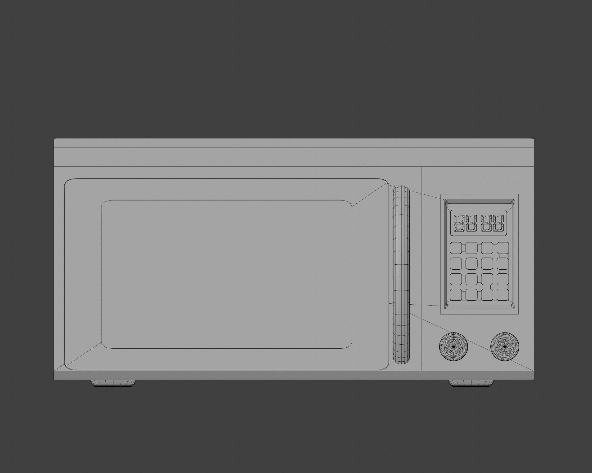 Simple microwave 3D low poly model  Low-poly 3D model_4