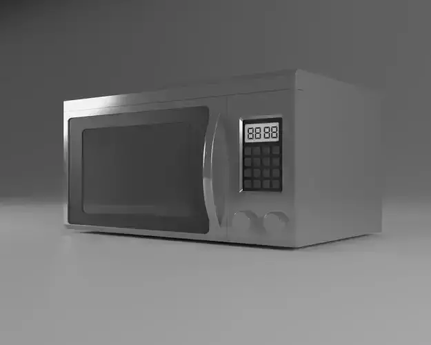 Simple microwave 3D low poly model 