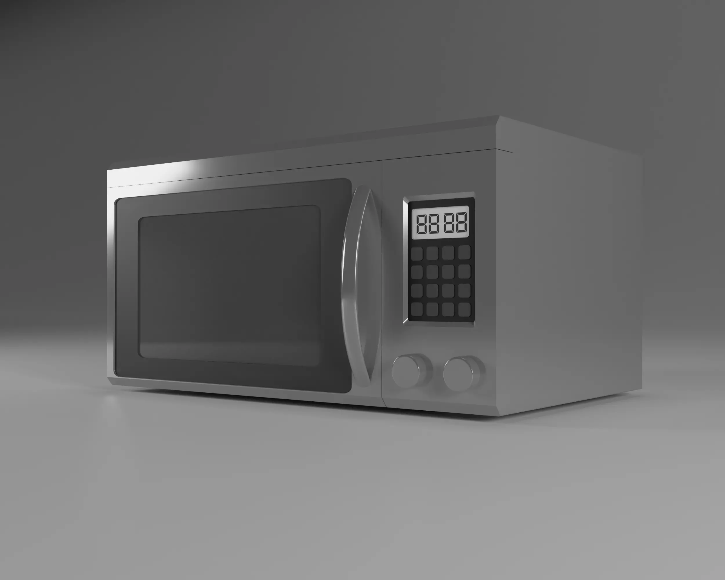 Simple microwave 3D low poly model  Low-poly 3D model_0