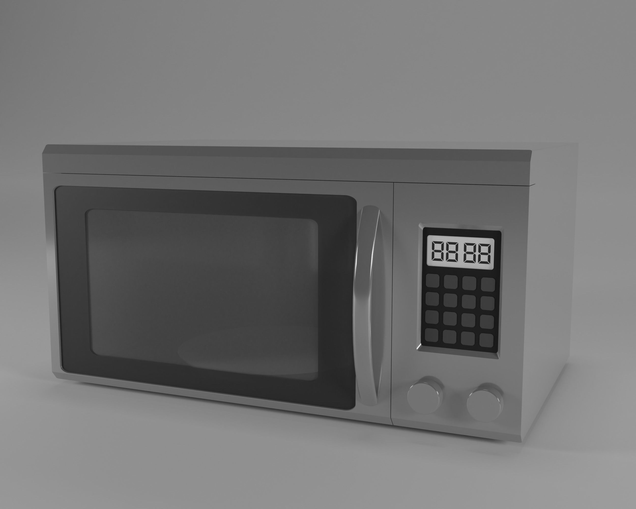 Simple microwave 3D low poly model  Low-poly 3D model_1