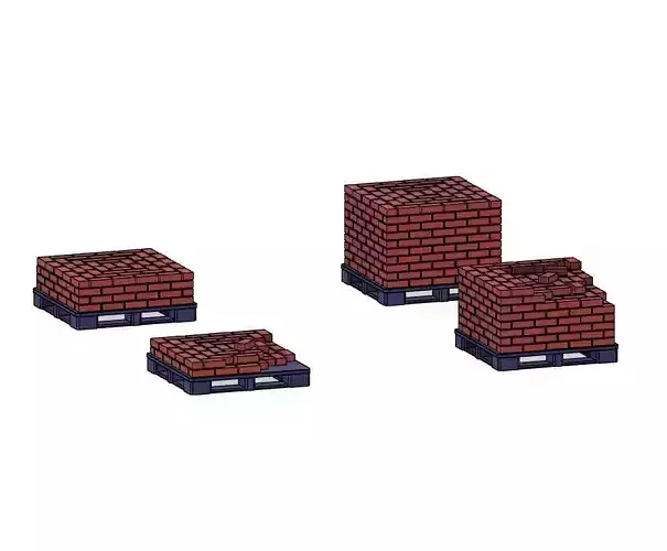 Model Railway Railroad Brick Pallet Stack 3D print model