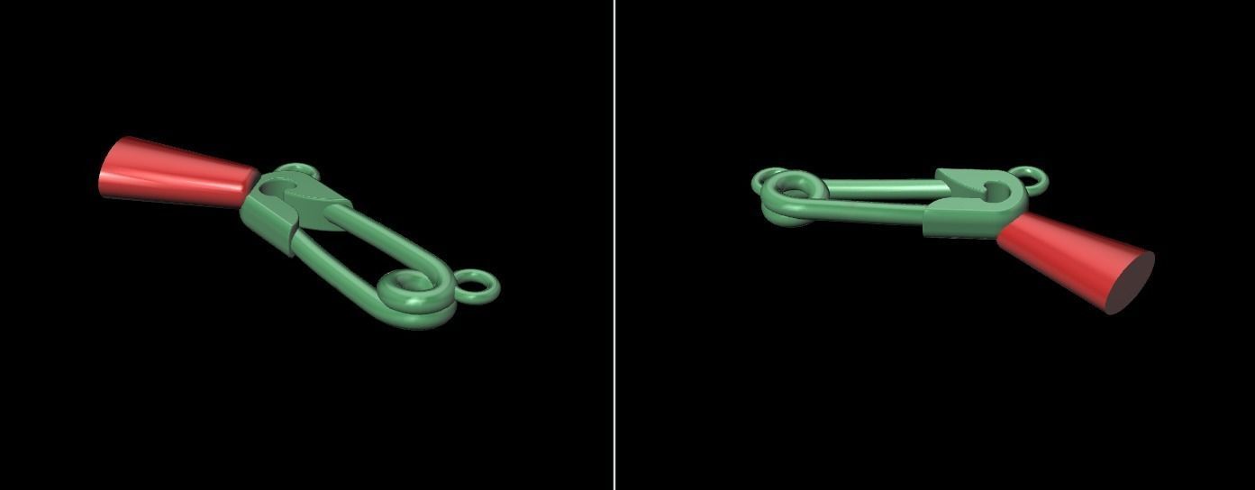 Safety Pin Pendant 15MM WIDTH LENGTH SMALL SIZE 3D print model_11