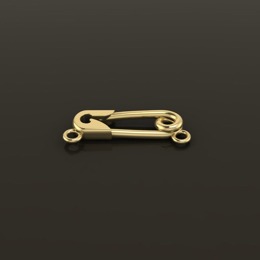 Safety Pin Pendant 15MM WIDTH LENGTH SMALL SIZE 3D print model_5