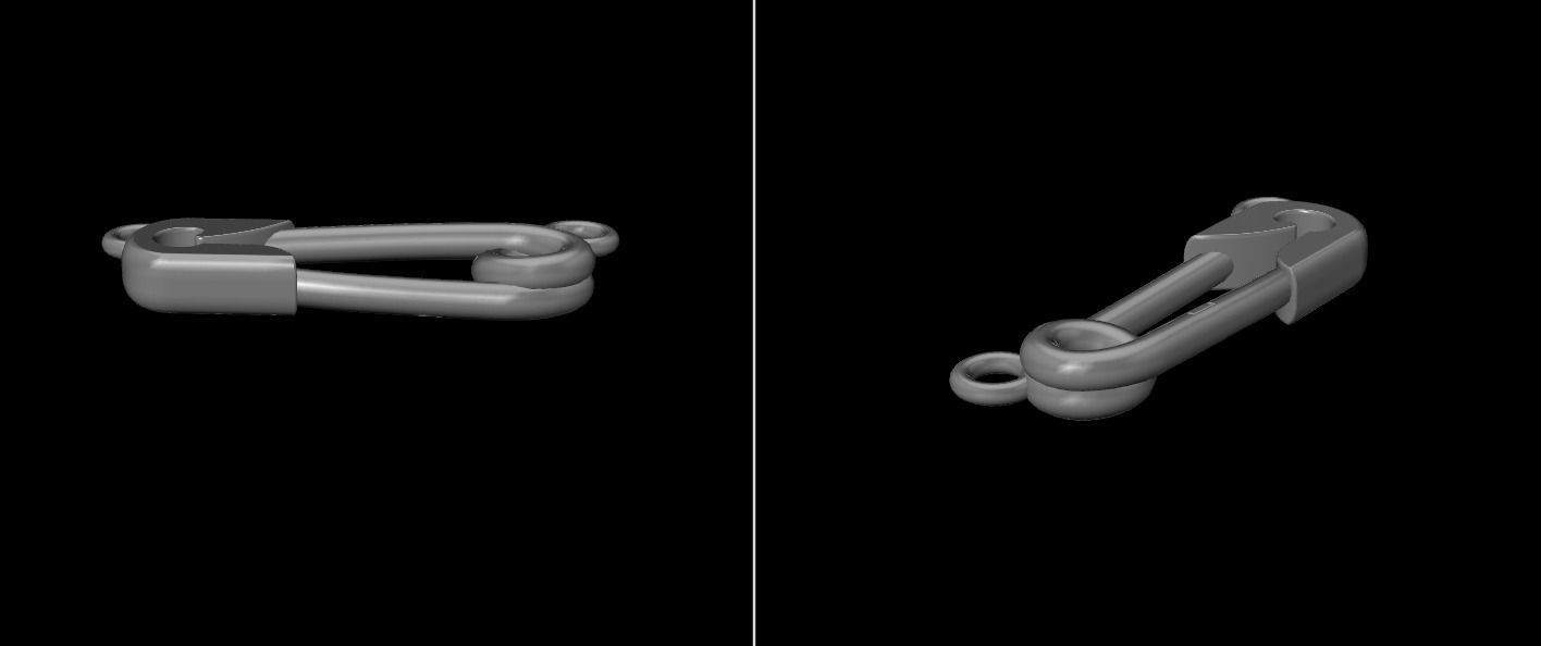 Safety Pin Pendant 15MM WIDTH LENGTH SMALL SIZE 3D print model_13