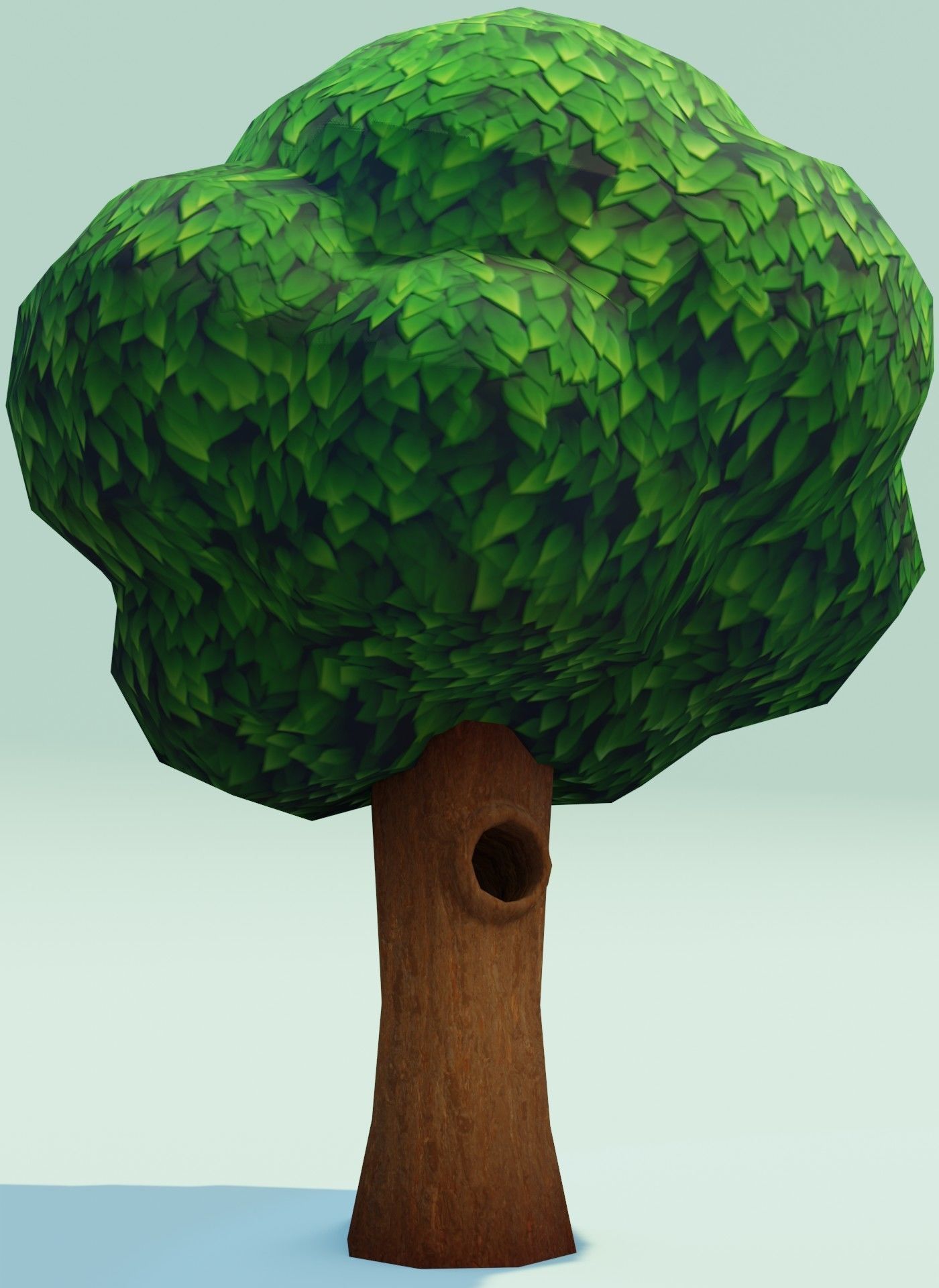Cartoon Tree With Hollow 3D Model Low-poly 3D model_10