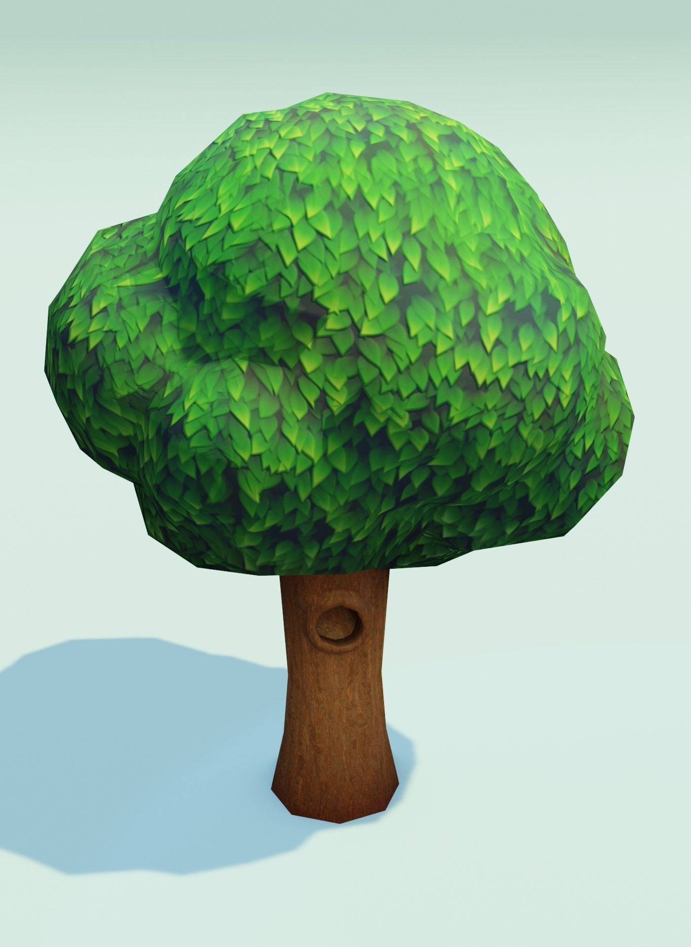 Cartoon Tree With Hollow 3D Model Low-poly 3D model_9