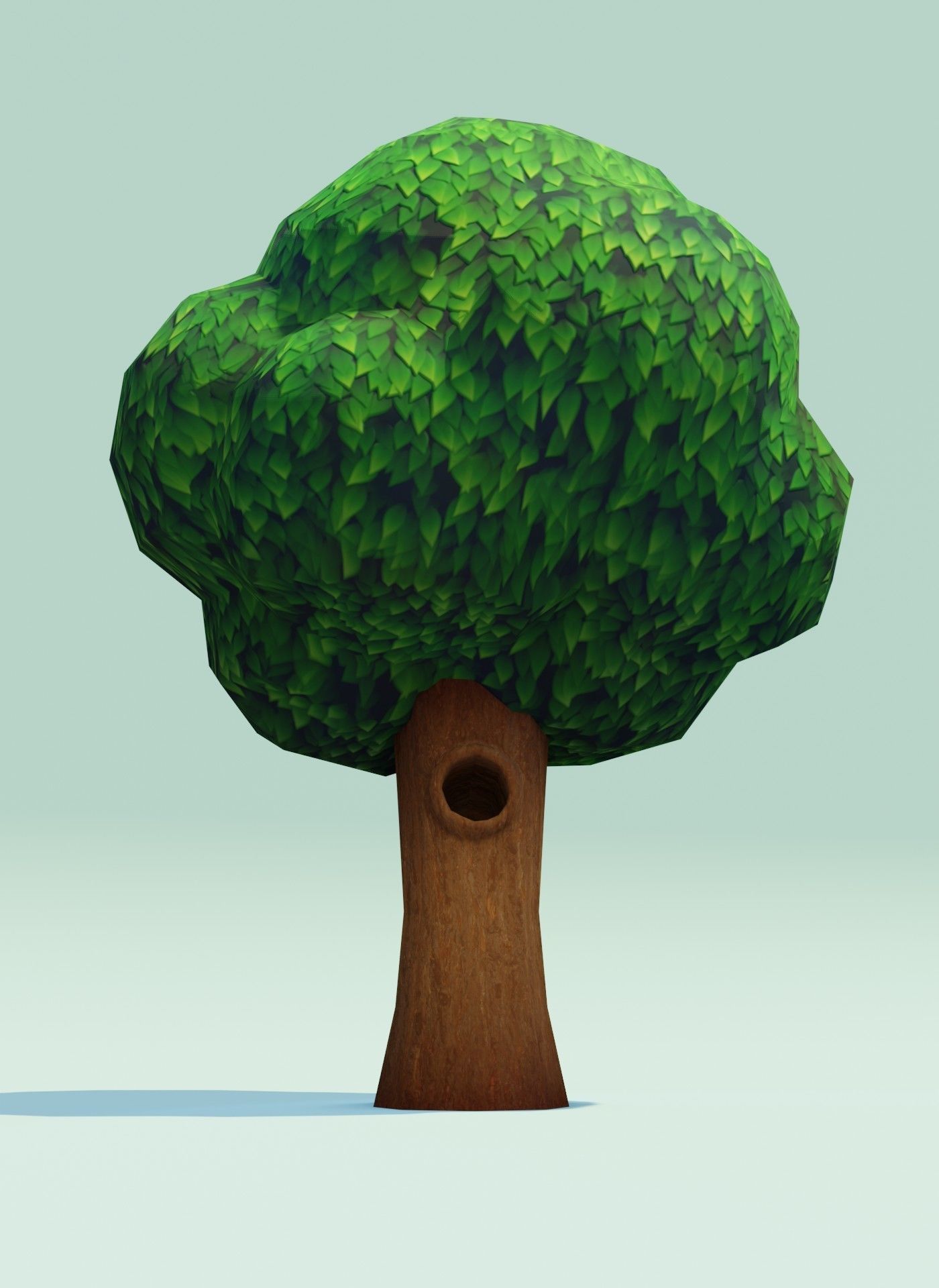 Cartoon Tree With Hollow 3D Model Low-poly 3D model_14