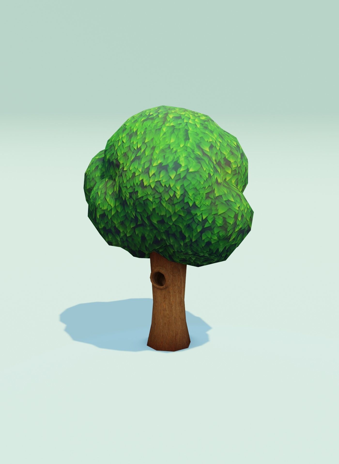 Cartoon Tree With Hollow 3D Model Low-poly 3D model_12