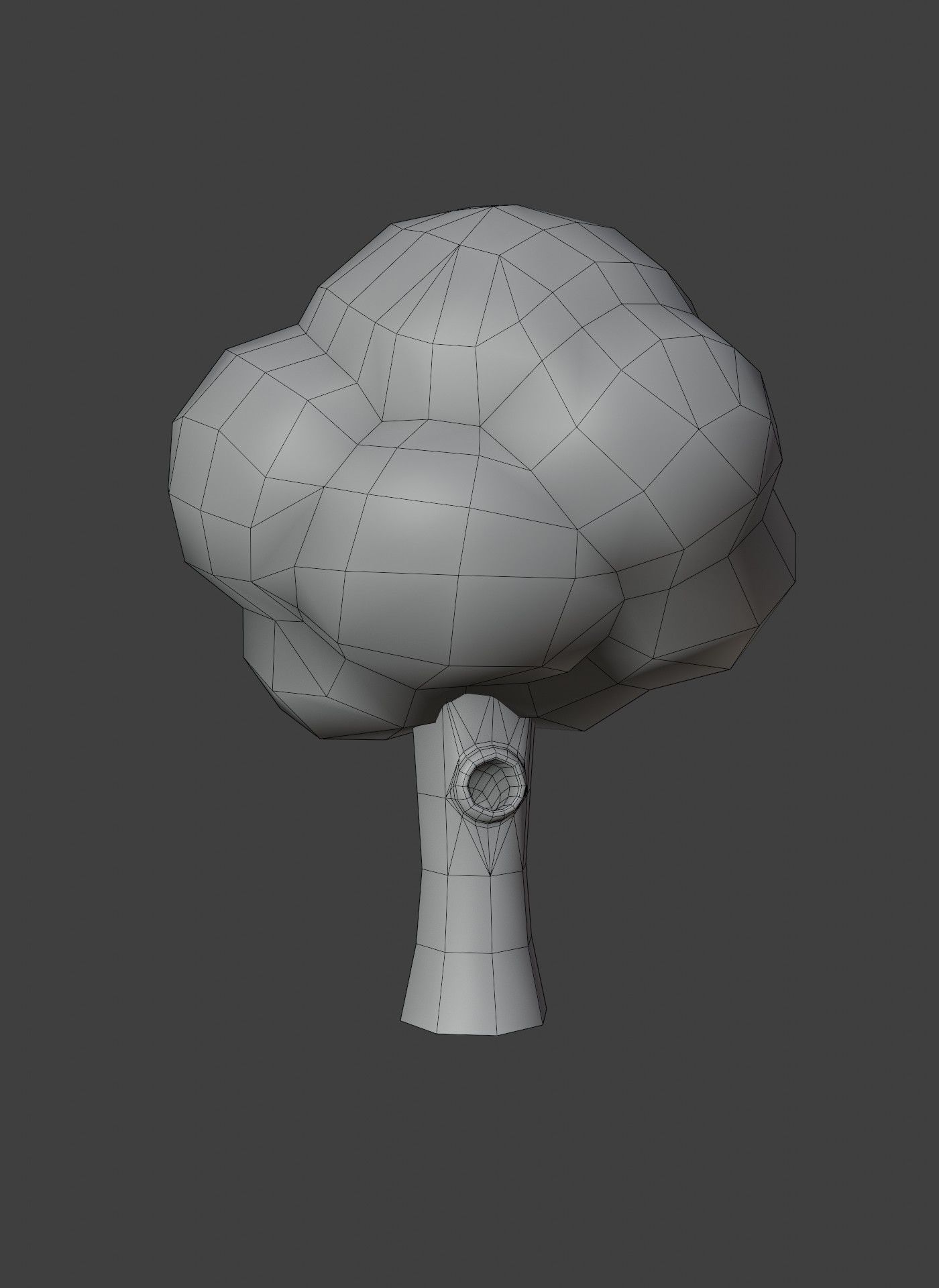 Cartoon Tree With Hollow 3D Model Low-poly 3D model_4