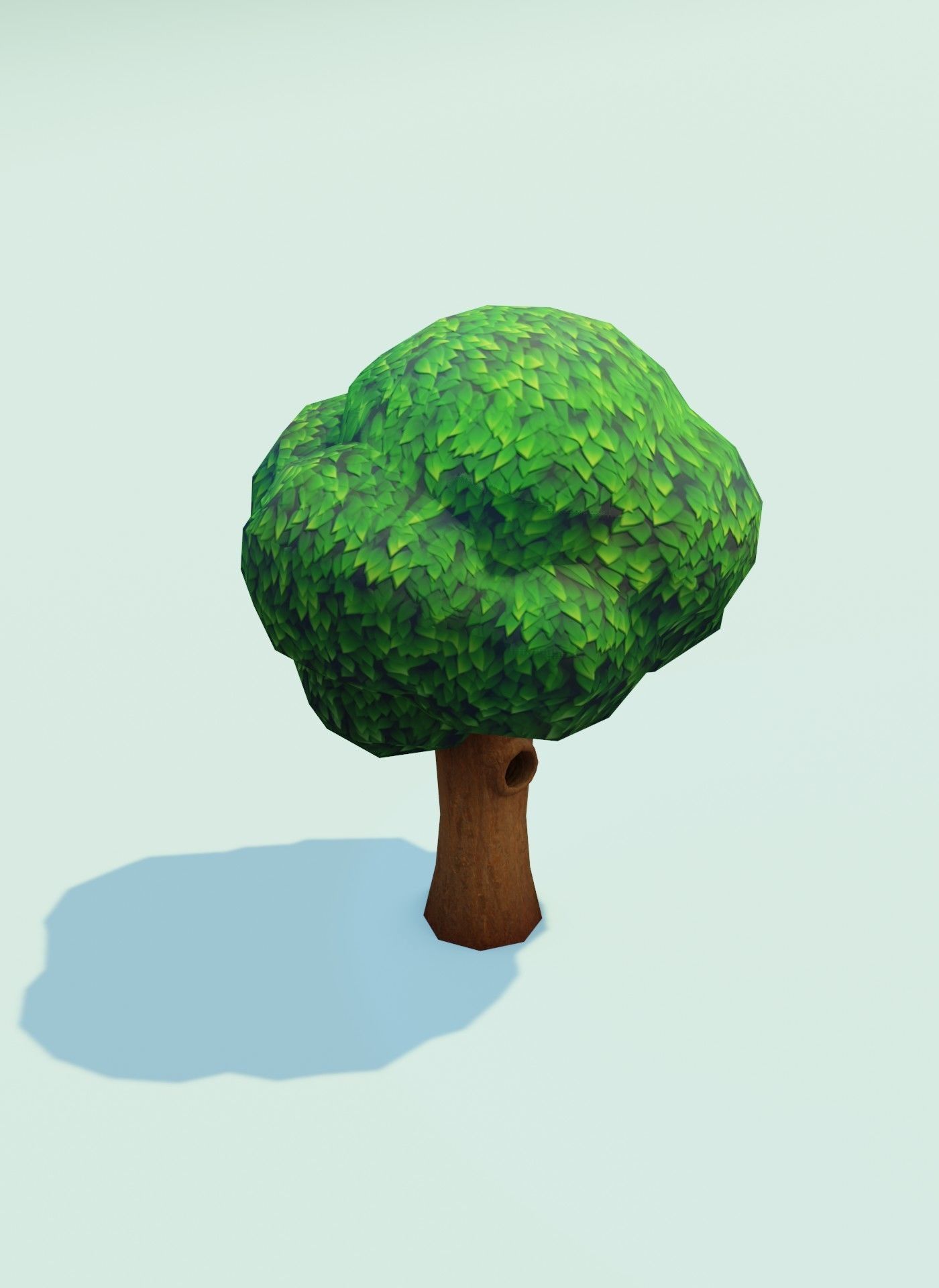 Cartoon Tree With Hollow 3D Model Low-poly 3D model_13