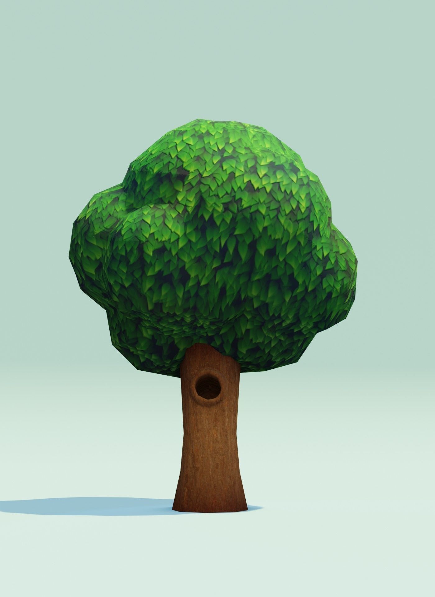 Cartoon Tree With Hollow 3D Model Low-poly 3D model_11