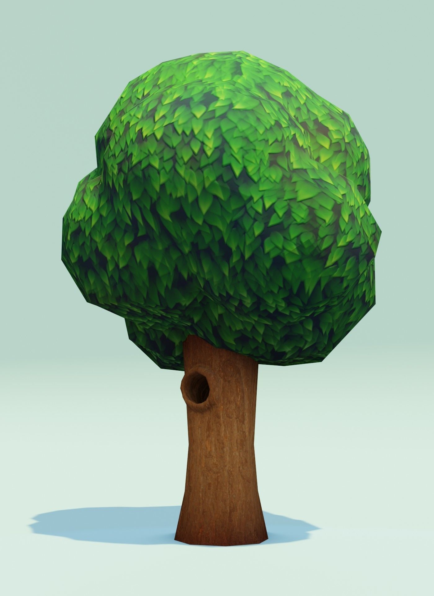 Cartoon Tree With Hollow 3D Model Low-poly 3D model_8