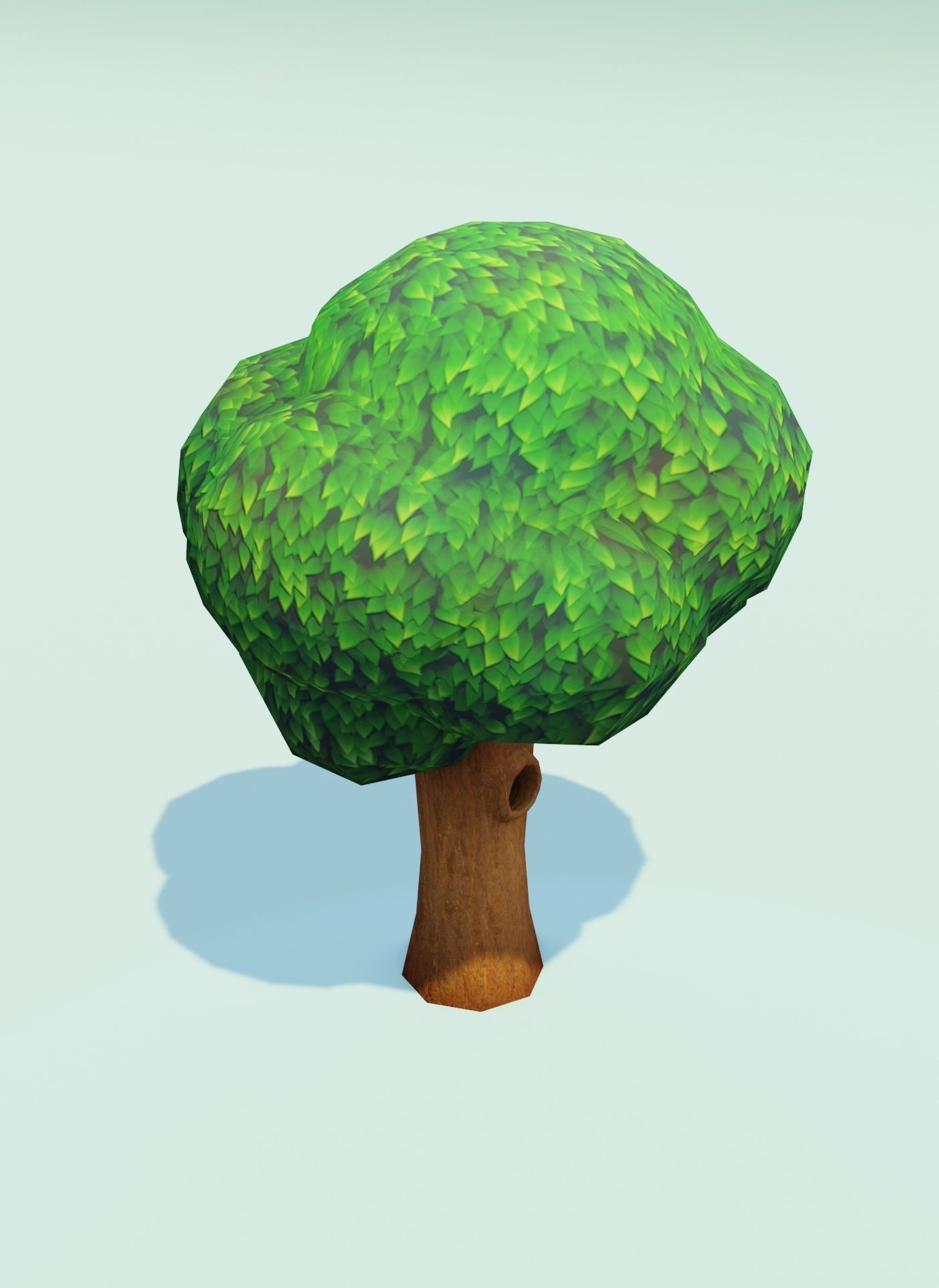 Cartoon Tree With Hollow 3D Model Low-poly 3D model_16