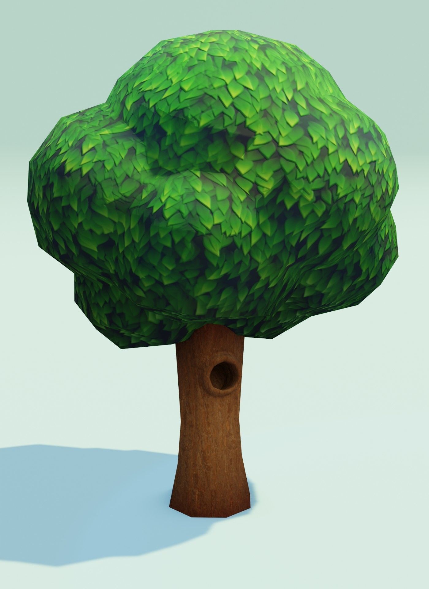 Cartoon Tree With Hollow 3D Model Low-poly 3D model_6