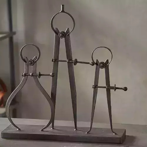 Ayansh Rhine Compass and Caliper Sculpture 3D model