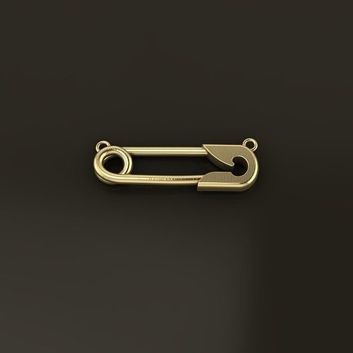 Safety Pin Pendant 30MM WIDTH LENGTH MID SIZE 3D print model