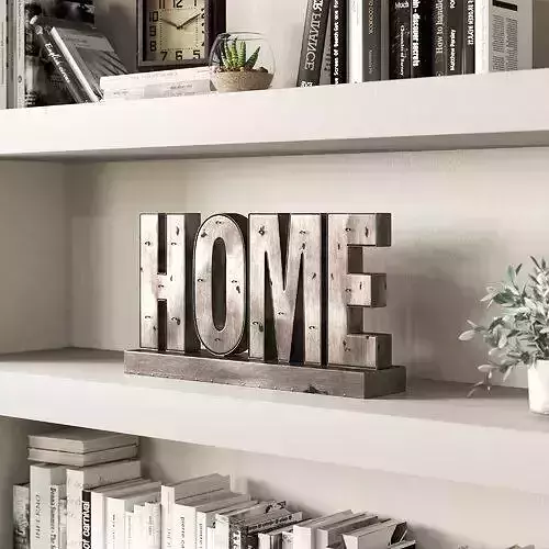 Gray Nenad Home Table Top Letter Blocks