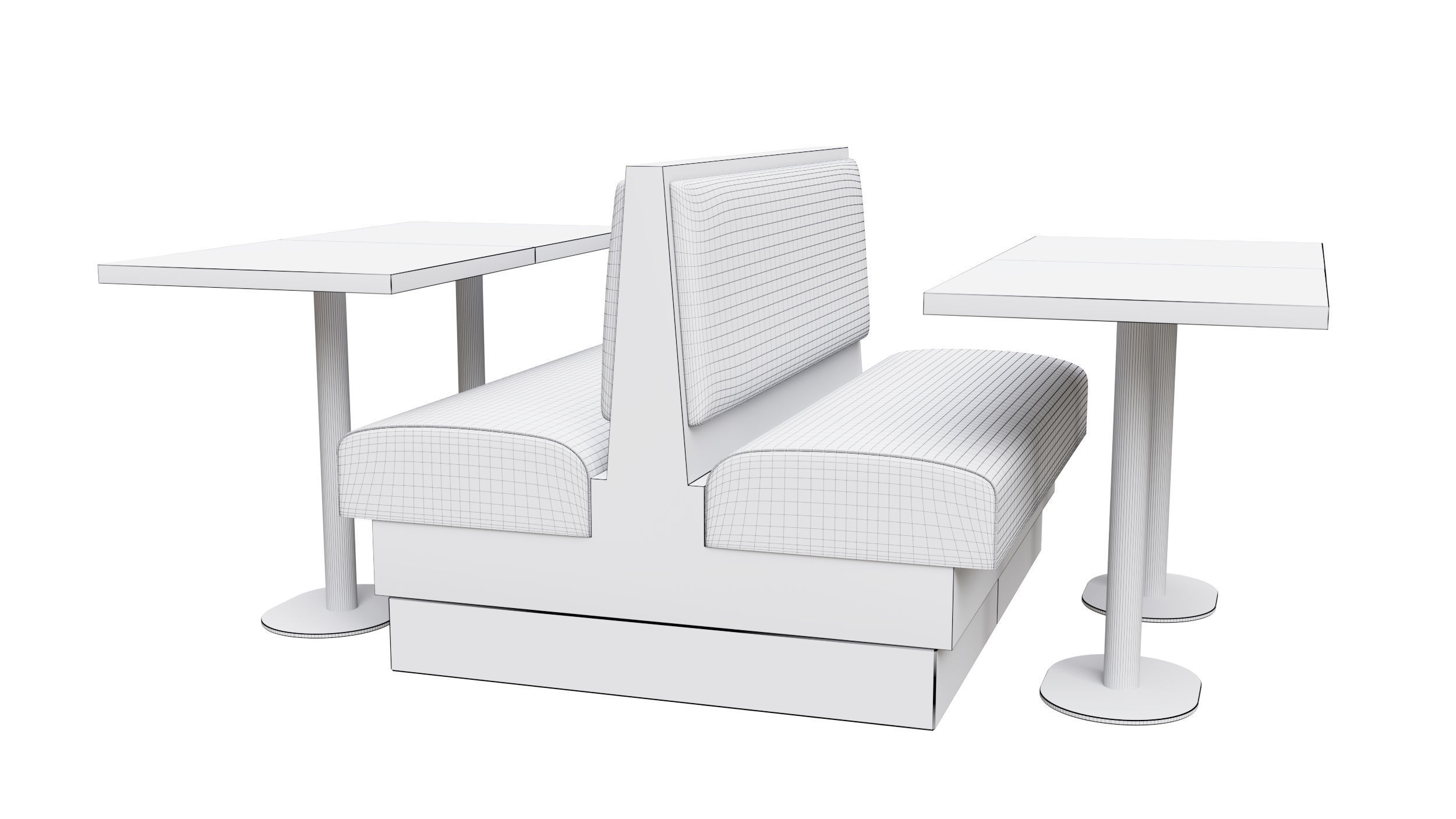 Restaurant Bench 3D model_8