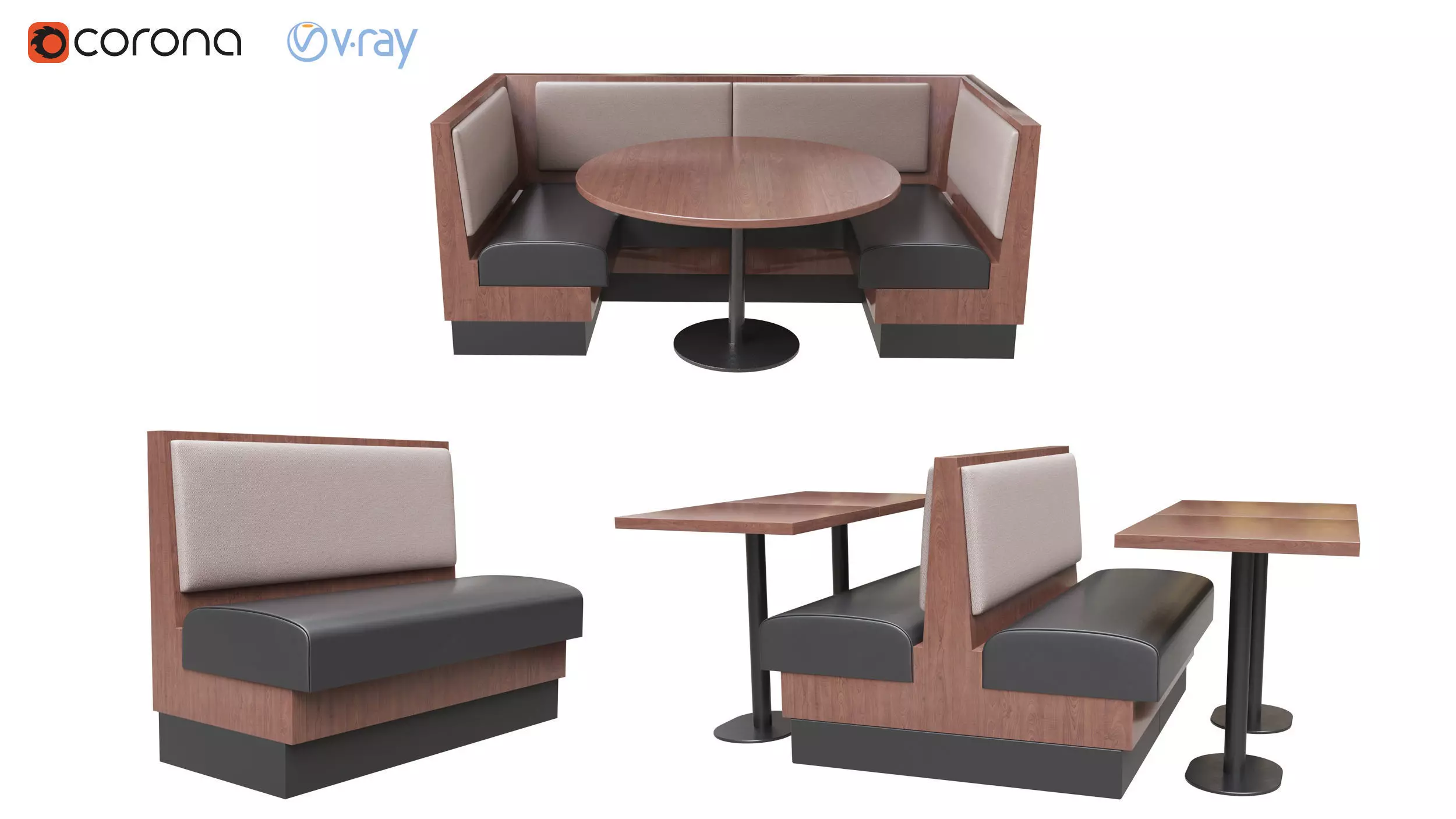 Restaurant Bench 3D model_0
