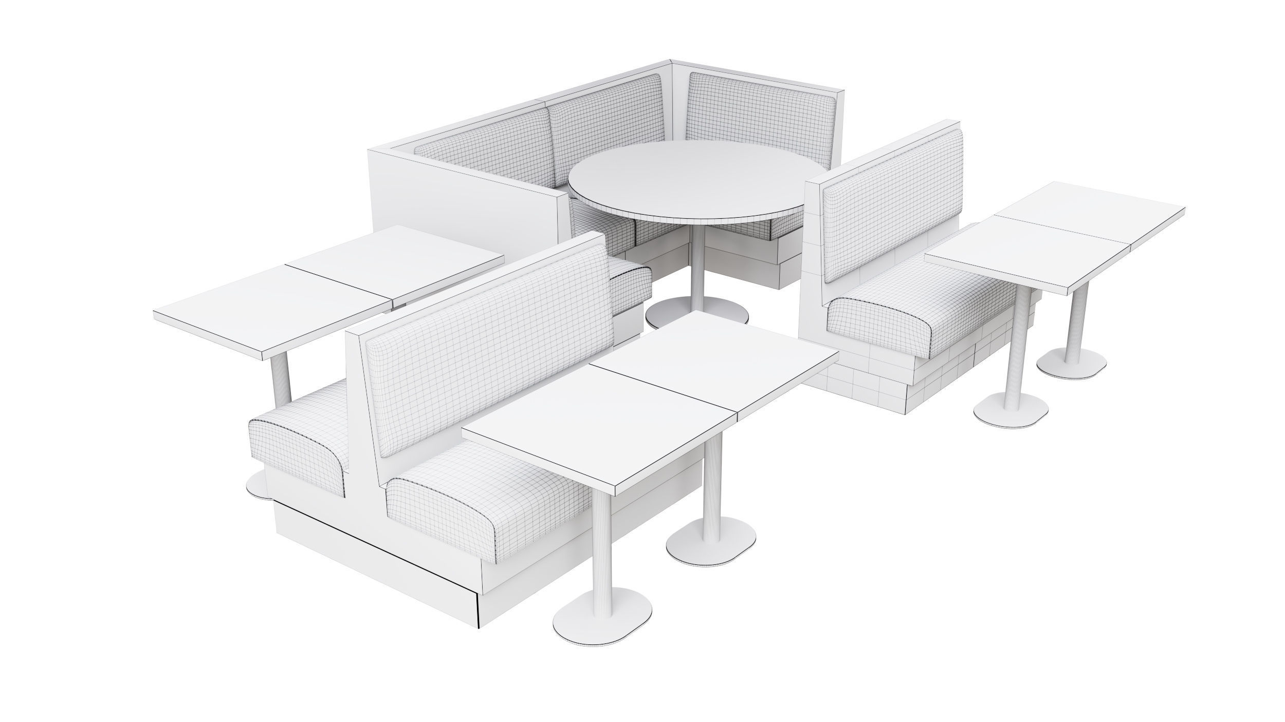 Restaurant Bench 3D model_9