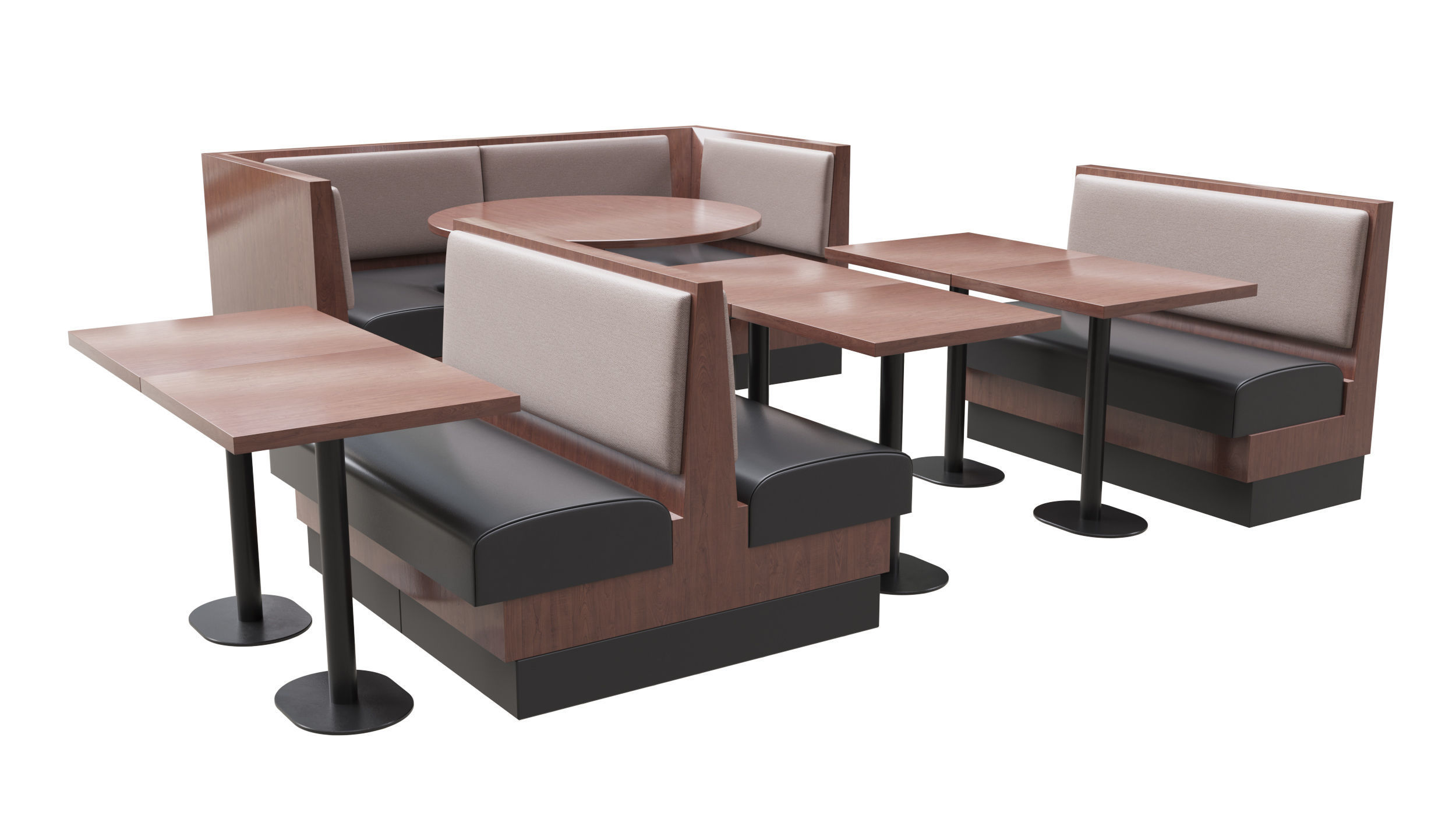 Restaurant Bench 3D model_7