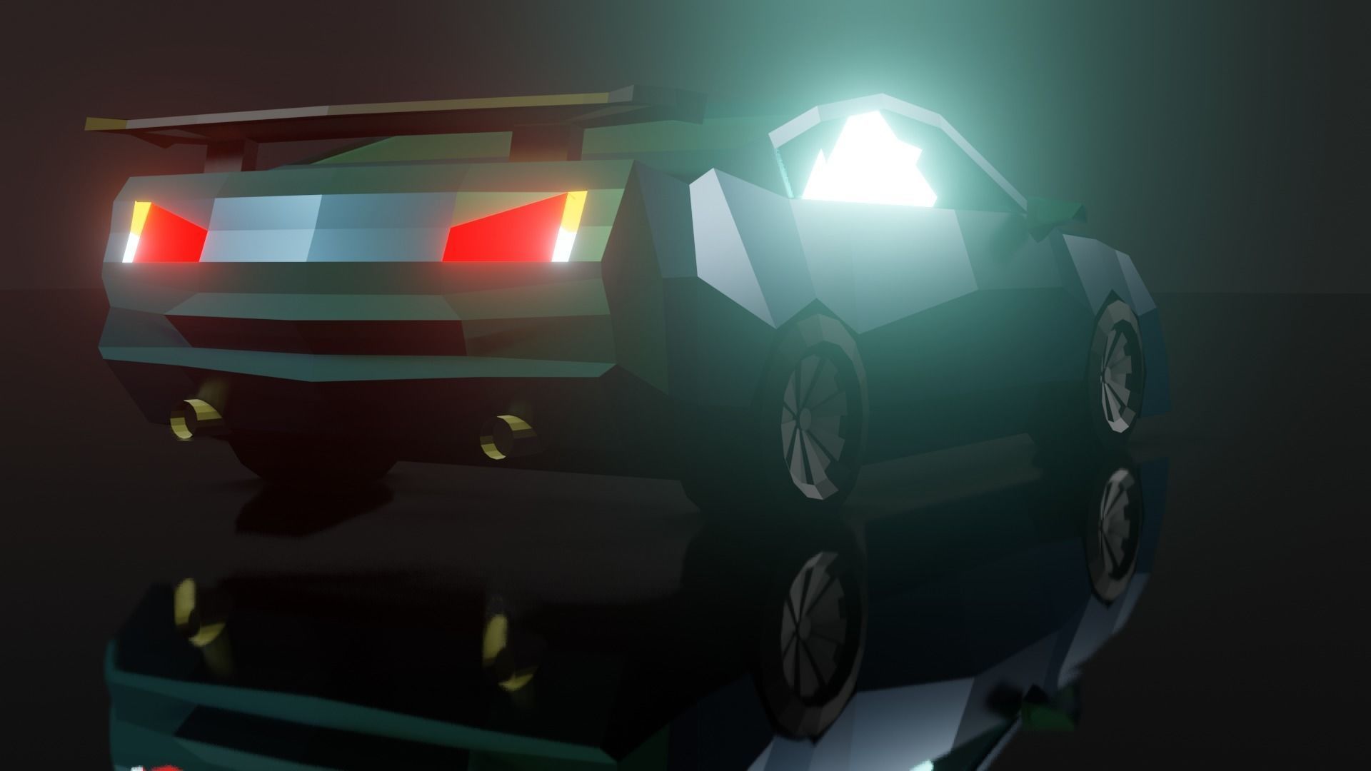 Low Poly Car Model racing game Low-poly 3D model_10