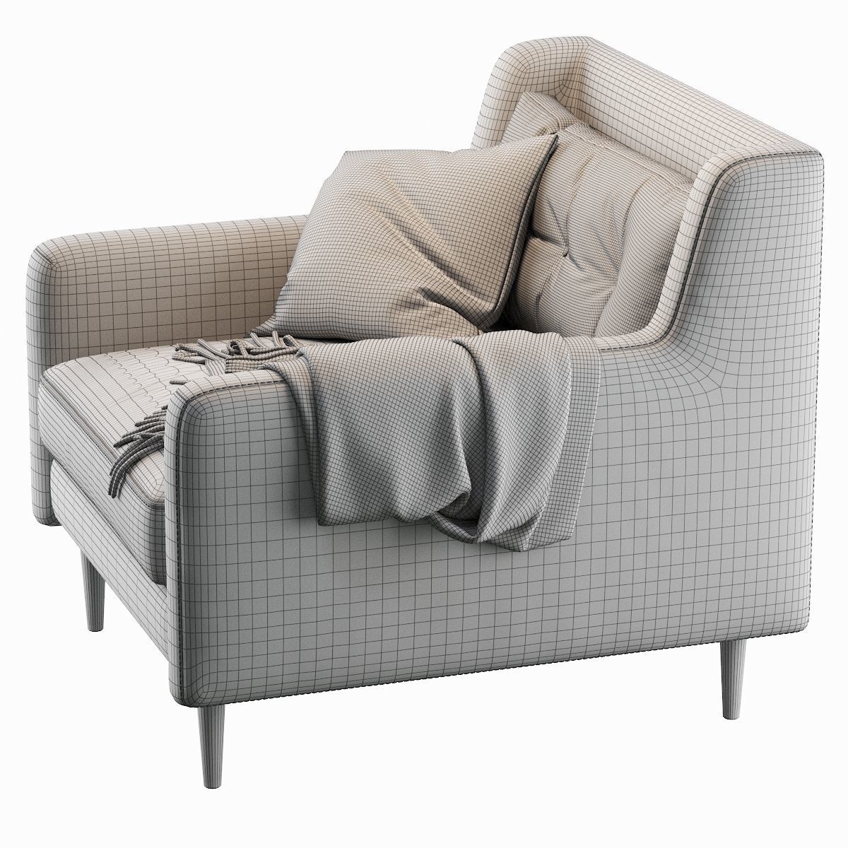 Crosby Mid-century Armchair 3D model_4