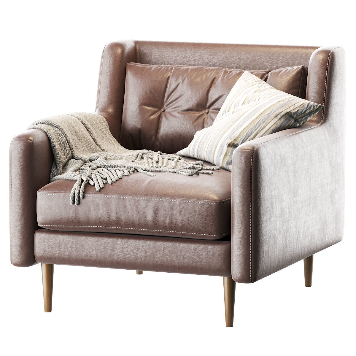 Crosby Mid-century Armchair 3D model_3