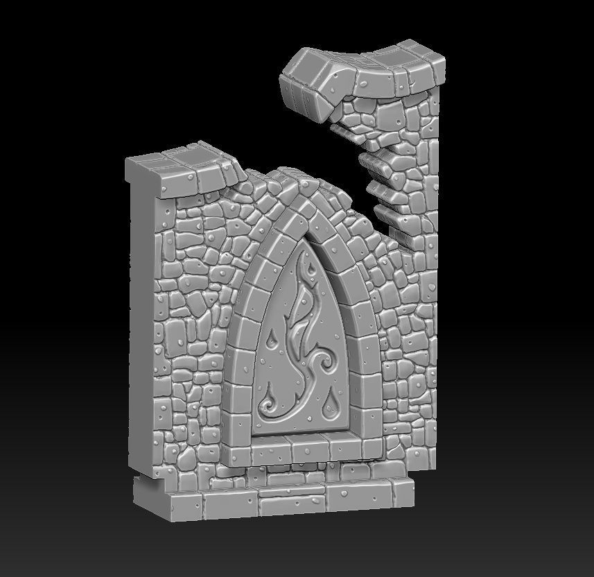 Fantasy wall 1 3d print 3D print model_9