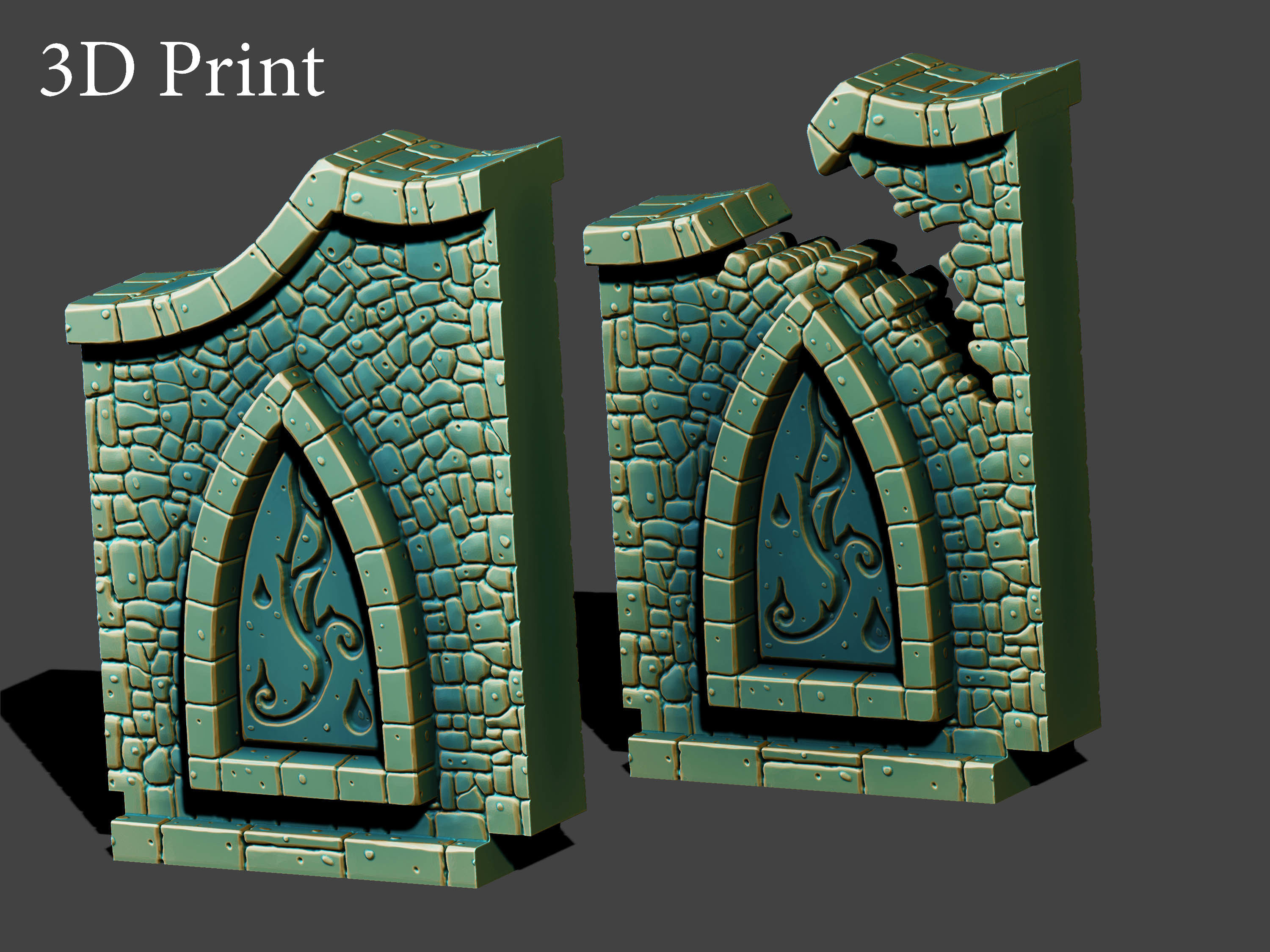 Fantasy wall 1 3d print 3D print model_4