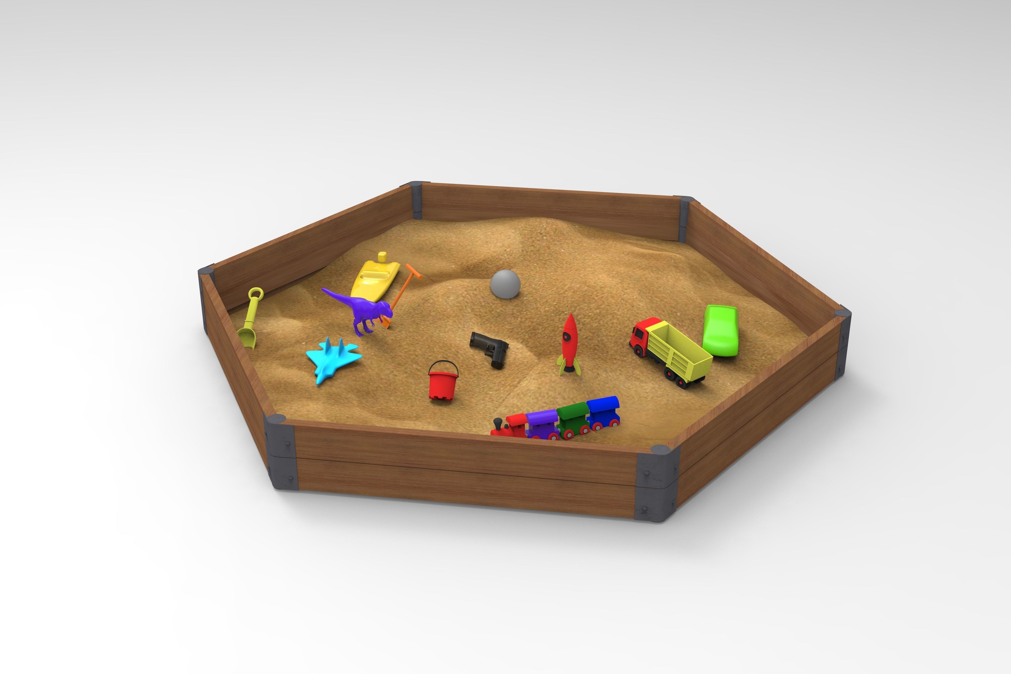 Sandbox 3D Model  Low-poly 3D model_3