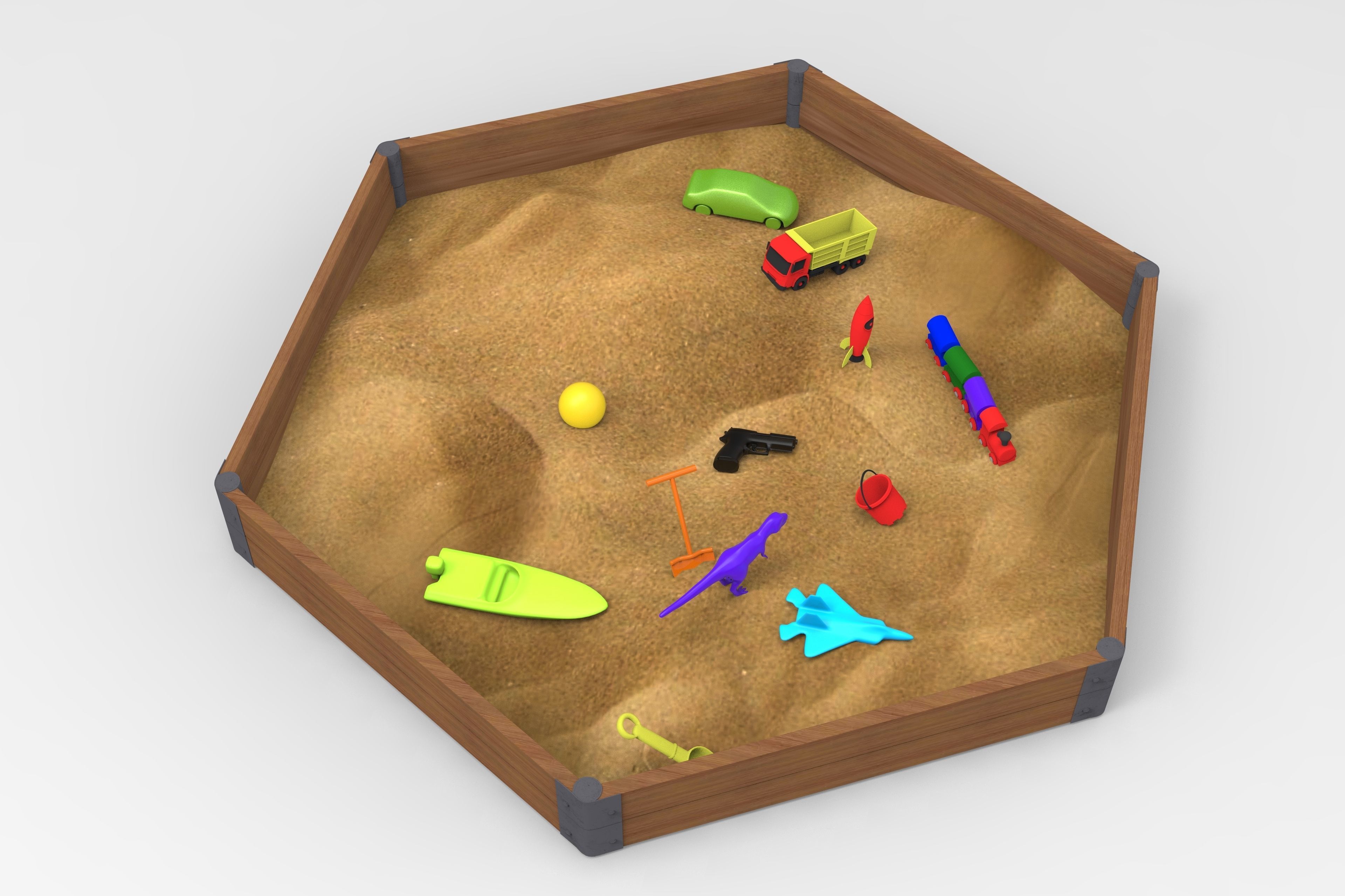 Sandbox 3D Model  Low-poly 3D model_2