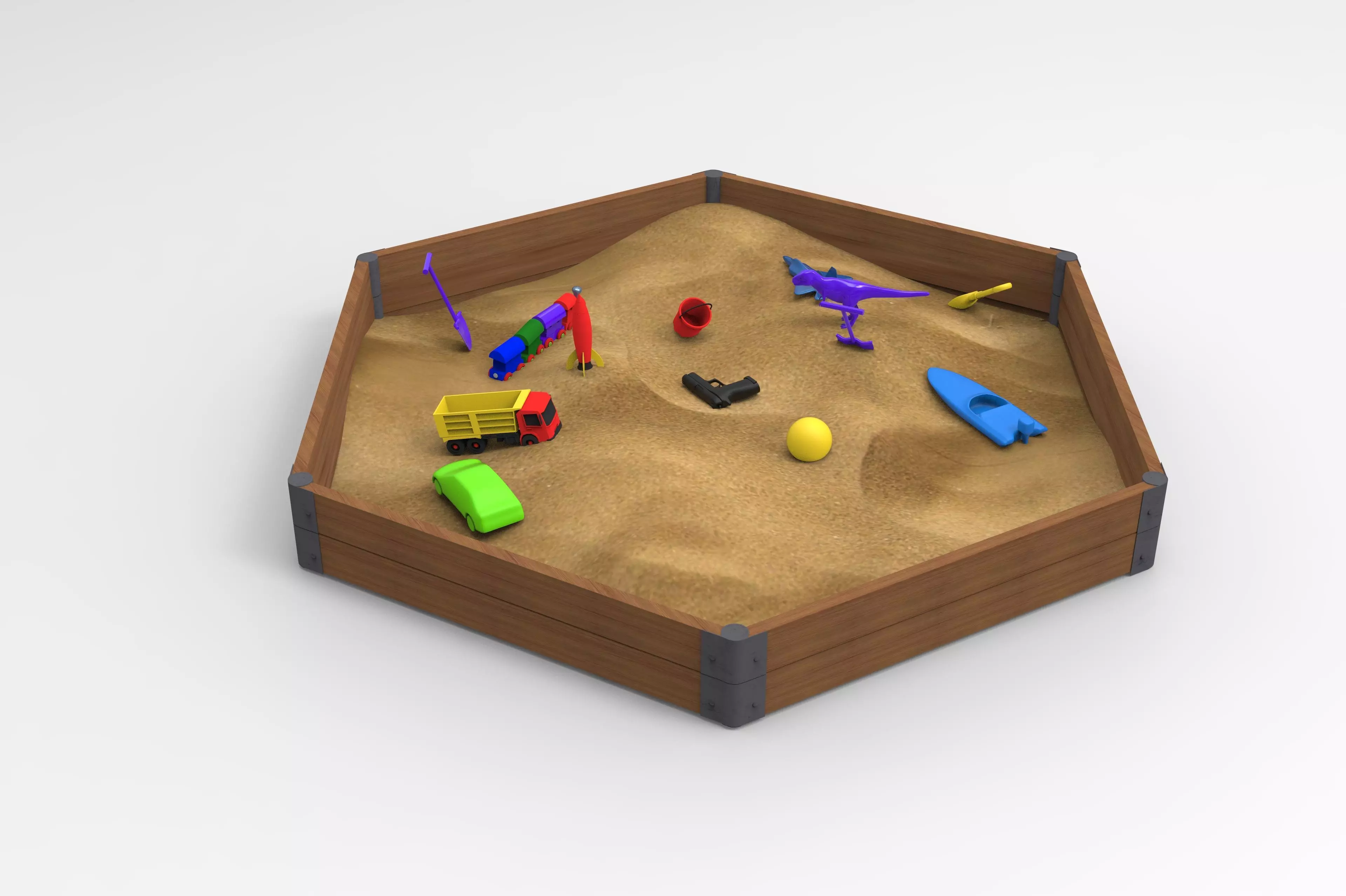Sandbox 3D Model  Low-poly 3D model_0